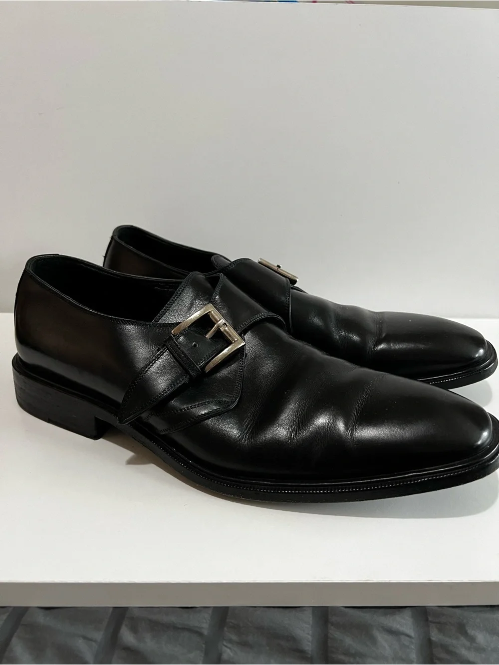 To Boot New York Bower Black Calf Leather Monk Strap Dress Shoes